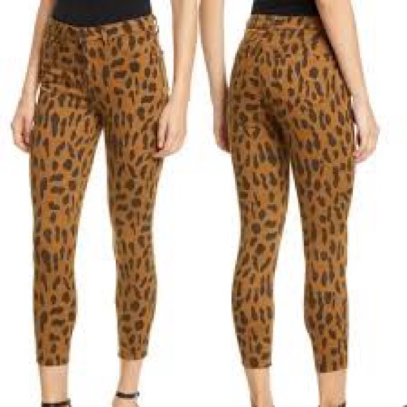 L’AGENCE Margot High Rise Crop Leopard Print Skinny Jeans - Picture 1 of 6